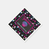 ネオンマーメイドシーライフフィッシュヒトデ誕生日パーティー スタンダードカクテルナプキン (角)