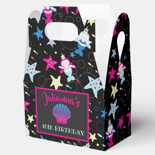 ネオンマーメイドシーライフフィッシュヒトデ誕生日パーティー フェイバーボックス (オープン)