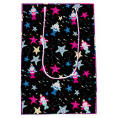 ネオンマーメイドシーライフフィッシュヒトデ誕生日パーティー ミディアムペーパーバッグ (裏面)