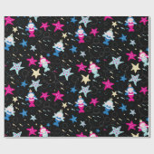 ネオンマーメイドシーライフフィッシュヒトデ誕生日パーティー ラッピングペーパー (フラット)