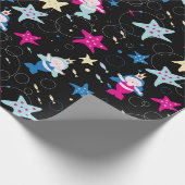 ネオンマーメイドシーライフフィッシュヒトデ誕生日パーティー ラッピングペーパー (角)