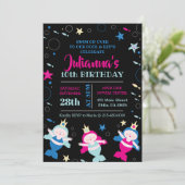 ネオンマーメイドスイムシーライフ誕生日プールパーティー 招待状 (スタンド正面)