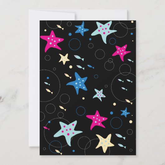 ネオンマーメイドスイムシーライフ誕生日プールパーティー 招待状 (裏面)