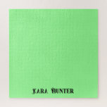 ネオンミントカラー | 黒モダンのスクリプパーソナライズされたト ジグソーパズル<br><div class="desc">ネオンミントカラーモダン背景と黒パーソナライズされた文字、名前、姓クラシック名 | シンプル | エレガント | プロフェッショナル | ブッシネス</div>