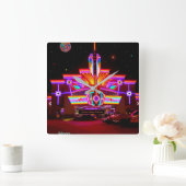 ネオンムーン劇場 スクエア壁時計 (ホーム)