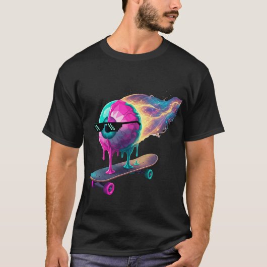 ネオンメカドラゴンTシャツデザイン Tシャツ (正面)