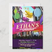 ネオンメトロポリスシティ ライト バースデー インビテーション (正面)