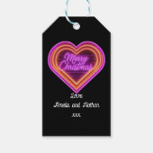 ネオンメリークリスマスパーソナライズされた ギフトタグ (正面)