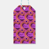 ネオンメリークリスマスパーソナライズされた ギフトタグ (裏面)