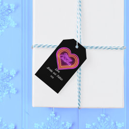 ネオンメリークリスマスパーソナライズされた ギフトタグ