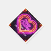 ネオンメリークリスマスパーソナライズされた スタンダードカクテルナプキン (角)