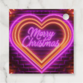 ネオンメリークリスマスパーソナライズされた フェイバータグ (裏面)