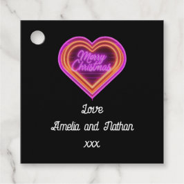 ネオンメリークリスマスパーソナライズされた フェイバータグ