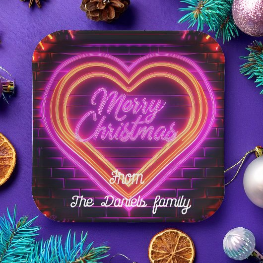 ネオンメリークリスマス ペーパープレート