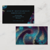 ネオンモダンアートブラックアンドブループロフェッショナル 名刺 (正面/裏面)