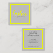 ネオンモダンイエロー美しいラッシュエステティシャンスクア スクエア名刺 (正面/裏面)