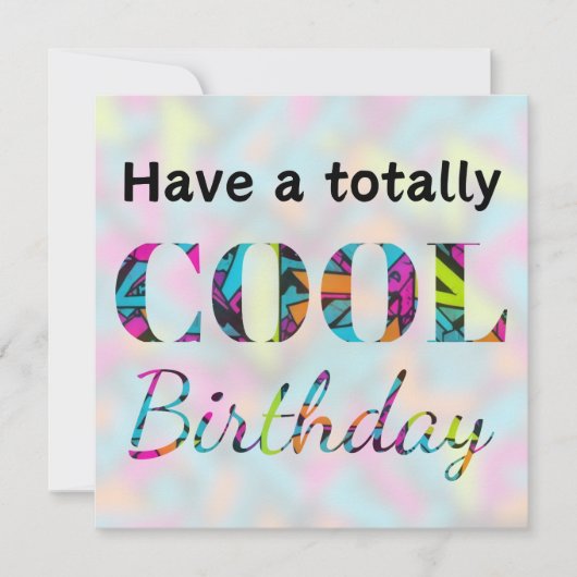 ネオンモダンエフェクトグラフィティ全クール誕生日 カード (正面)