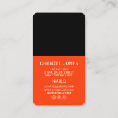 ネオンモダンオレンジシックスタイリッシュトレンディーポーランド 名刺 (裏面)