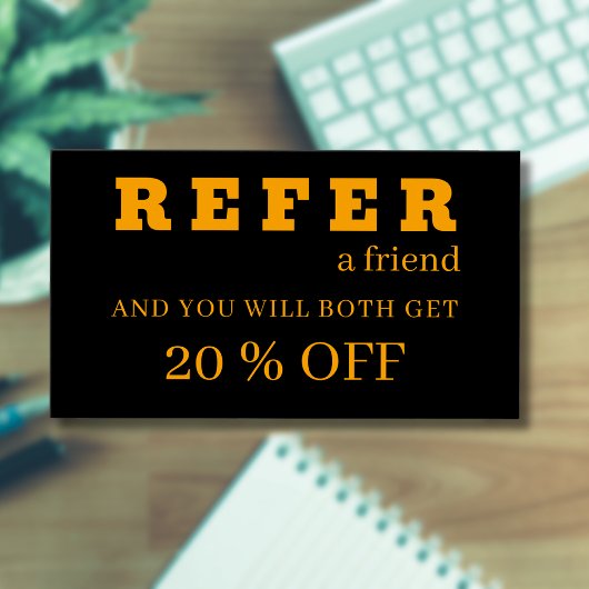 ネオンモダンオレンジ色の黒い紹介カード