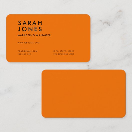 ネオンモダンオレンジ色 名刺 (正面/裏面)