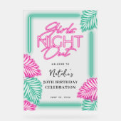ネオンモダンガールズナイトアウト誕生日へようこそ アクリルサイン (正面)