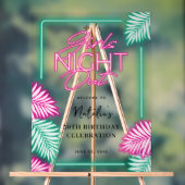 ネオンモダンガールズナイトアウト誕生日へようこそ アクリルサイン (ニュートラル)