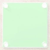 ネオンモダングリーンスクリーン明るい無地の色クール ガラスコースター (裏面)