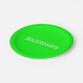 ネオンモダングリーン名前をカスタムする誕生日 ペーパープレート (アングル)