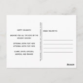 ネオンモダングロー白黒ブルークリスマスツリー ポストカード (裏面)