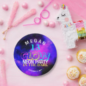 ネオンモダング10代の13th誕生日パーティー紙pl ペーパープレート (パーティー)