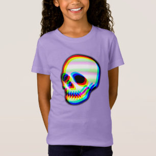 ネオンモダンスカルイラストレーション Tシャツ