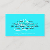 ネオンモダンティール(緑がかった色)ラインアートスニーカー 名刺 (裏面)