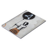 ネオンモダンバルーンアートのグラフィティガール ノートブック (左側)