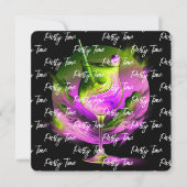 ネオンモダンパーティー時パーソナライズされた 招待状 (正面)