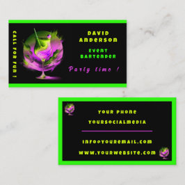 ネオンモダンパーティー時間パーソナライズされたプロフェッショナル 名刺