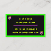 ネオンモダンパーティー時間パーソナライズされたプロフェッショナル 名刺 (裏面)