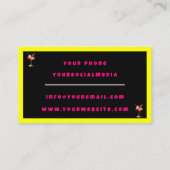 ネオンモダンパーティー時間パーソナライズされたプロフェッショナル 名刺 (裏面)