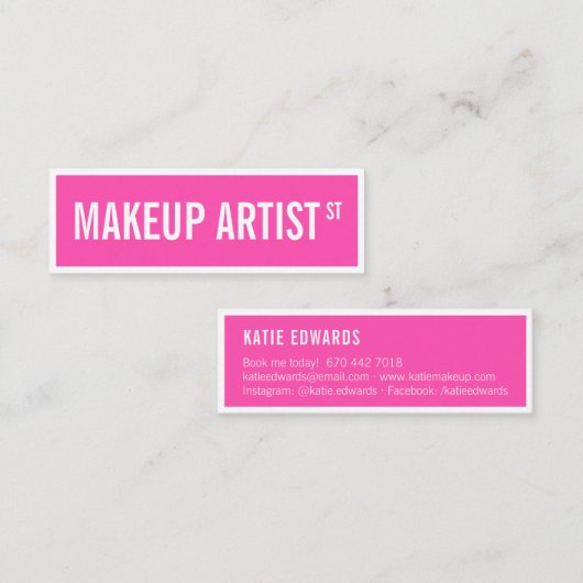 ネオンモダンピガーリーンク通りのサインアップアーティスト スキニー名刺 (正面/裏面)