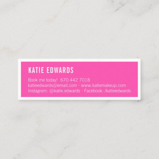 ネオンモダンピガーリーンク通りのサインアップアーティスト スキニー名刺 (裏面)