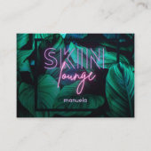 ネオンモダンピンクスキンラウンジQRコードプロフェッショナル 名刺 (正面)