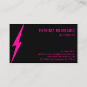 ネオンモダンピンク照明カスタム電気技師 名刺 (正面)