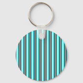 ネオンモダンブルーおよびブラック3D金属効果ストライプ キーホルダー (裏面)