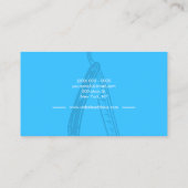 ネオンモダンブルー理容師カミソリデザイン 名刺 (裏面)