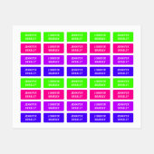 ネオンモダンボーイガールカスタム名パーソナライズされた ラベル (シート)