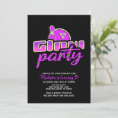 ネオンモダンボーリングパーティーバッシュ誕生日パーティー 招待状 (スタンド正面)