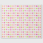 ネオンモダンメリークリスマスホリデーラッピング紙 ラッピングペーパー (フラット)