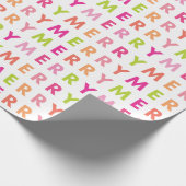 ネオンモダンメリークリスマスホリデーラッピング紙 ラッピングペーパー (角)