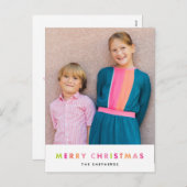 ネオンモダンメリークリスマス写真はがき シーズンポストカード (正面/裏面)