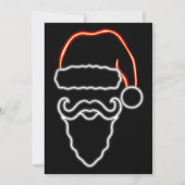 ネオンモダンレッド点灯サンタクリスマスパーティー 招待状 (裏面)