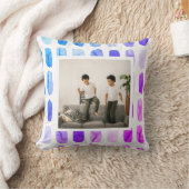 ネオンモダン水彩画ブラシ |写真 クッション (ブランケット)